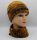 Mütze und Schal für den Winter weich und warm grün orange braun